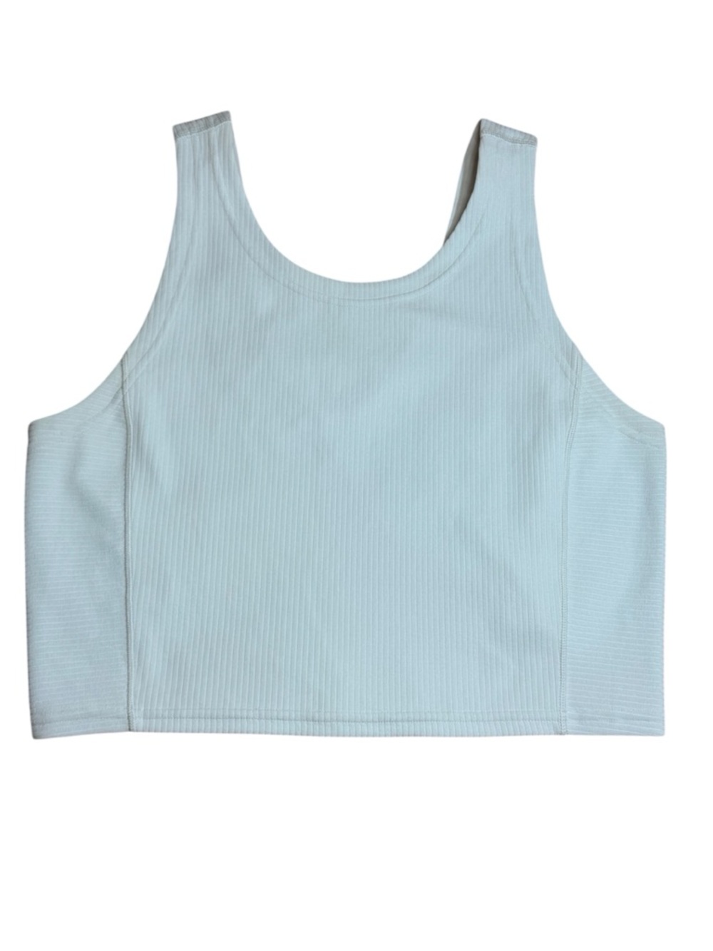 Lululemon Ribbed Cropped Tank Top White Size 8 Athleisure Sleeveless Top